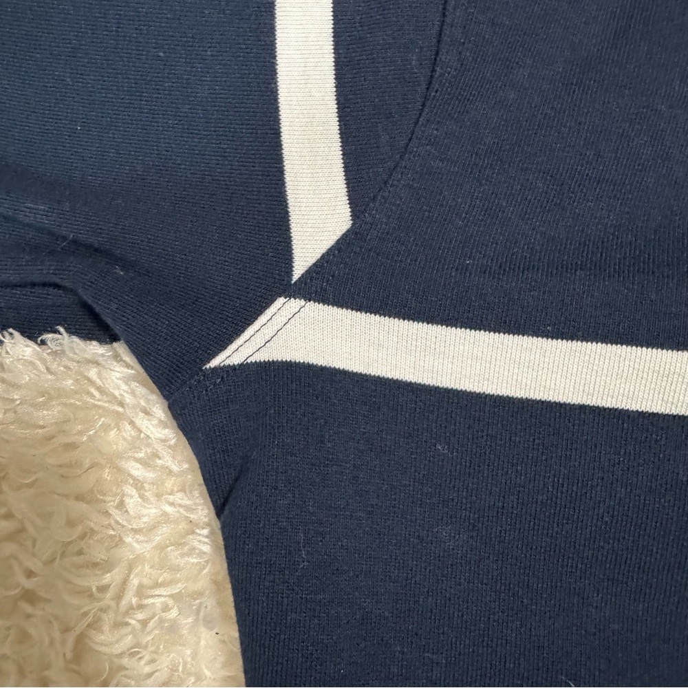 Lululemon Perfectly Oversized Cropped Crew Sweatshirt True Navy White Stripe 8 - Picture 7 of 13